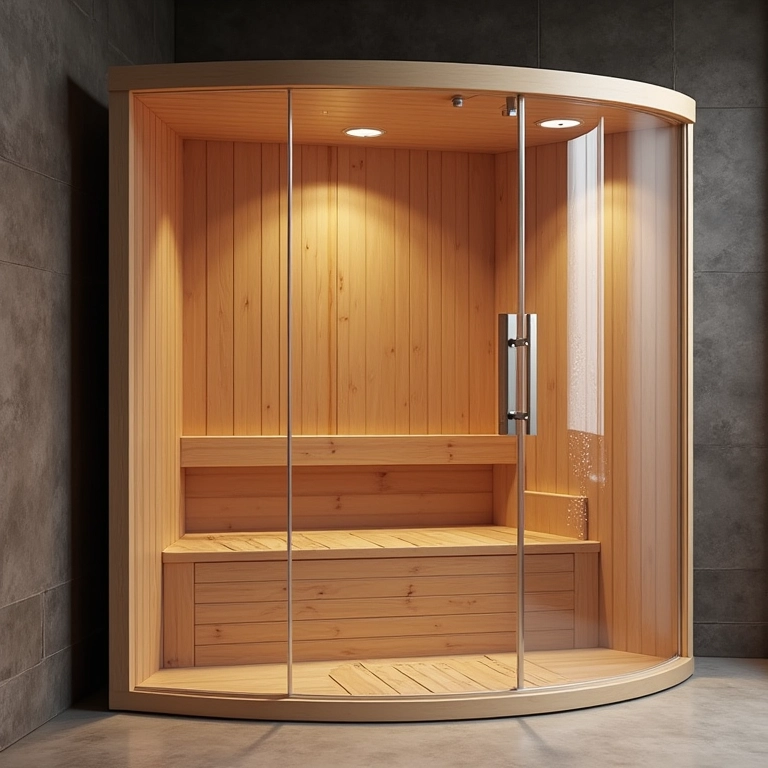 Ducha refrescante ao lado da sauna para revigorar o corpo.