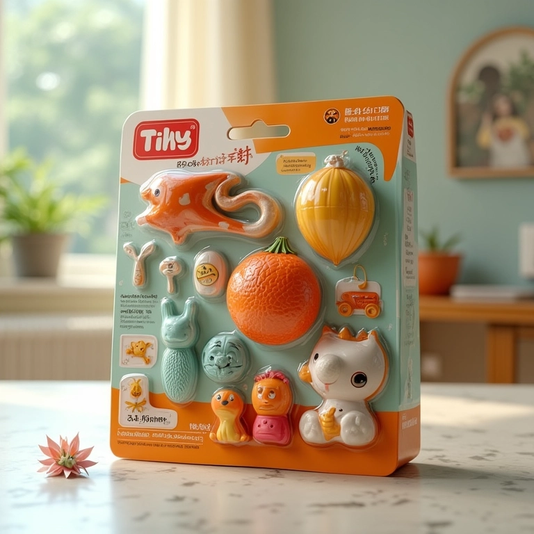 Embalagem interativa de produto que se transforma em brinquedo.