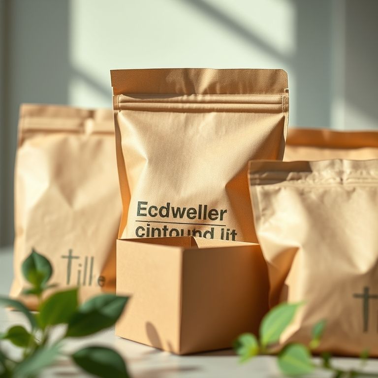 Embalagens ecológicas feitas de papel reciclado.