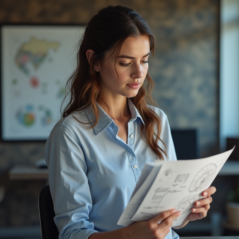 Empreendedor analisando anotações, representando a análise dos erros.