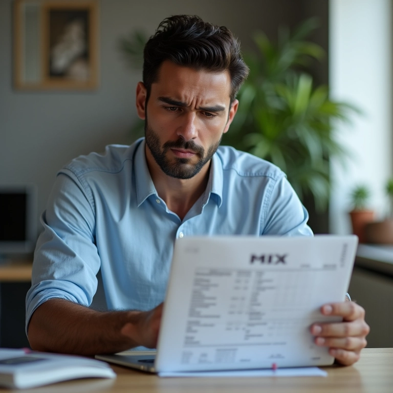 Empreendedor analisando o valor do imposto mensal do MEI no computador.