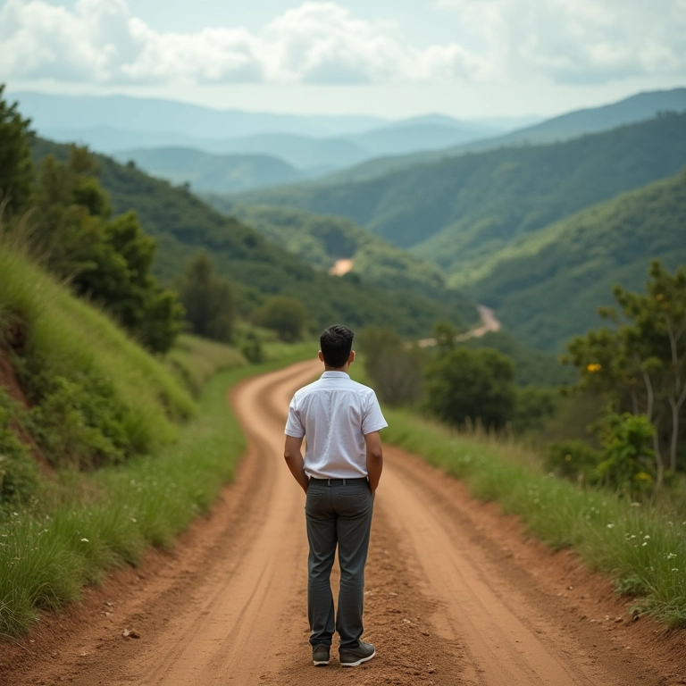 Transforme o Fracasso em Aprendizado Lições Valiosas Para Empreendedores Empreendedor em encruzilhada, representando a escolha entre persistir e desistir.