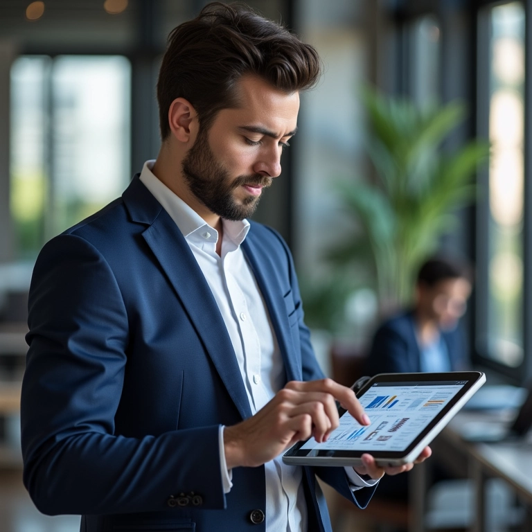 Empreendedora analisando resultados de vendas.