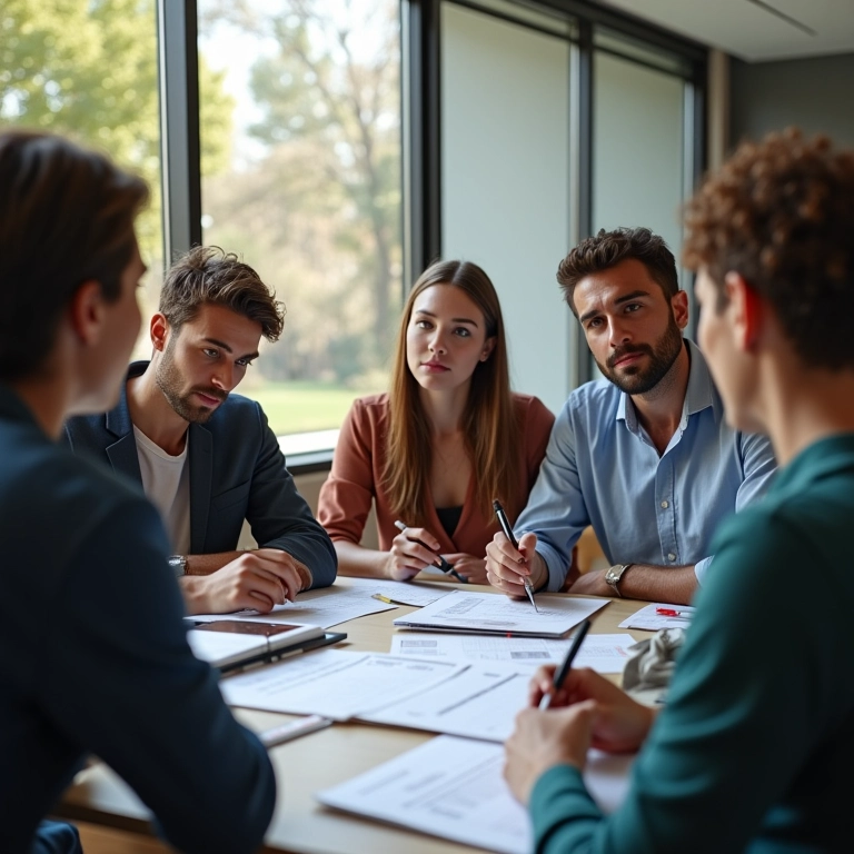 Empreendedores priorizando tarefas e definindo limites em reunião.