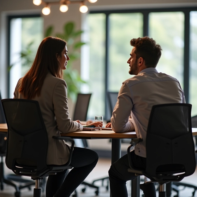 Empreendedores trocando apoio, representando a importância de pedir ajuda.