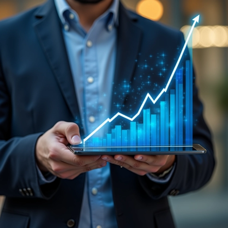 Empresário ajustando preços em tablet devido ao aumento dos custos.