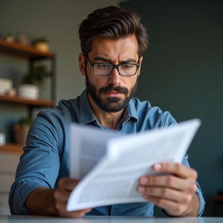 Empresário brasileiro recebendo uma multa, representando as sanções por falta de alvará.