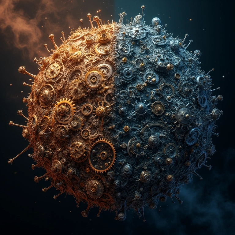 Engrenagens representando o determinismo versus caminhos caóticos.