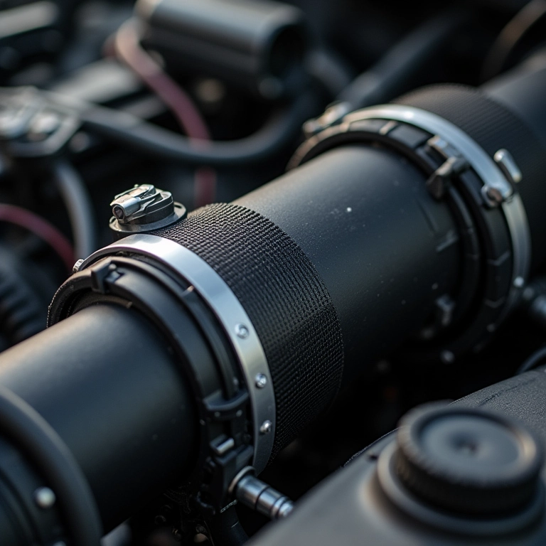 Entrada de ar falsa no coletor de admissão de um motor a diesel.
