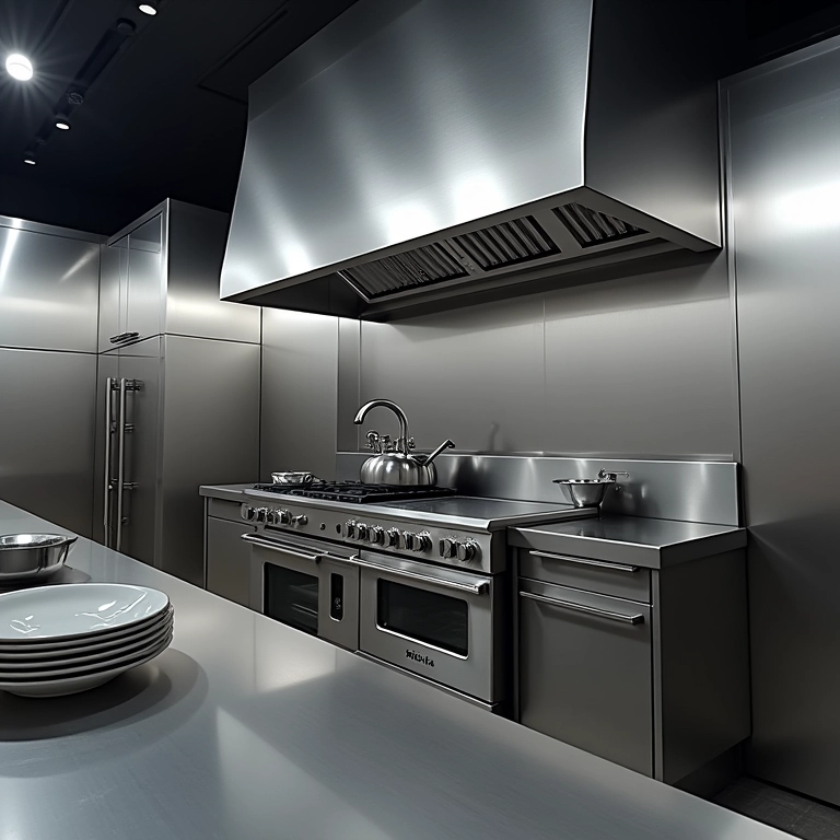 Equipamentos modernos e ergonômicos em cozinha industrial para facilitar o trabalho.