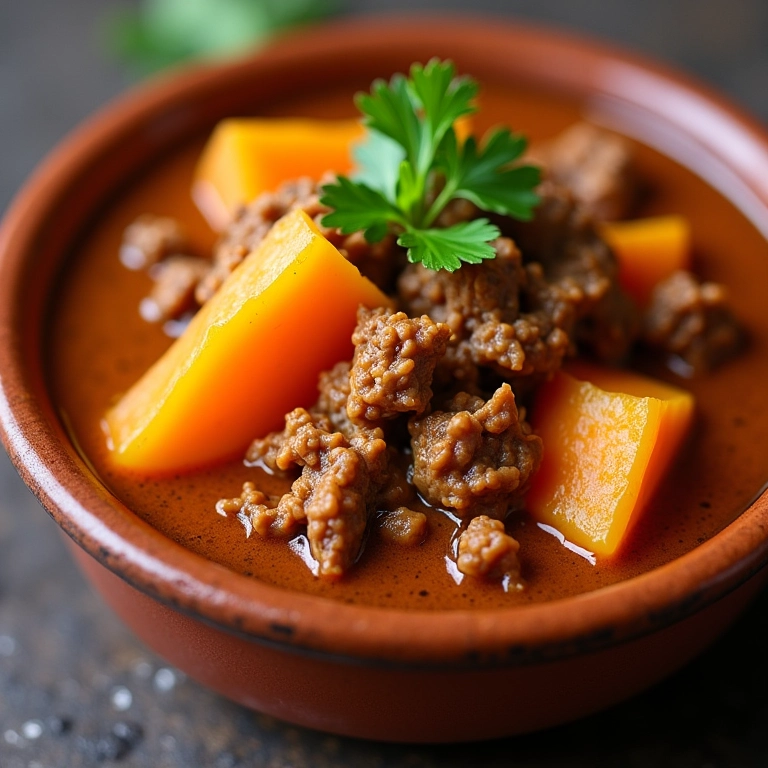 Escondidinho de batata doce com carne moída, um prato caseiro e reconfortante.