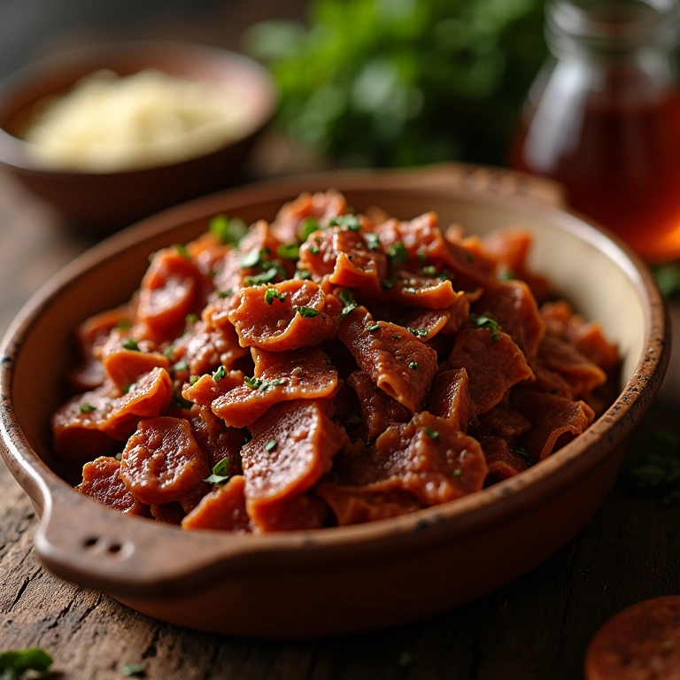 Escondidinho de inhame da costa com carne seca.