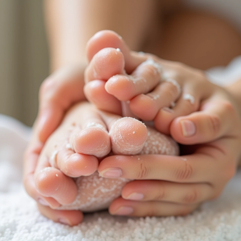 Esfoliação revigorante para pés lisinhos e macios.