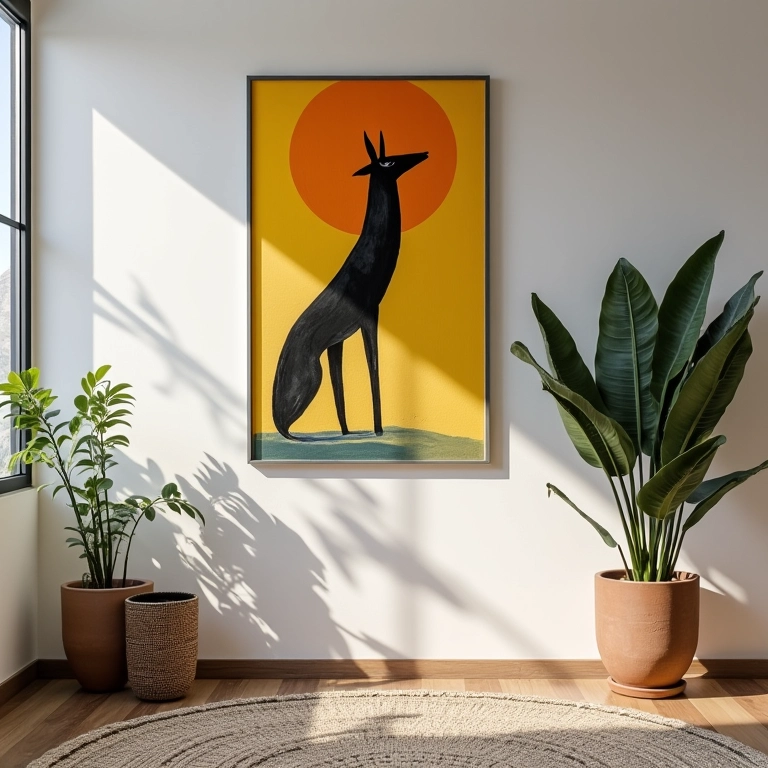 Espada de São Jorge em vaso geométrico na sala.