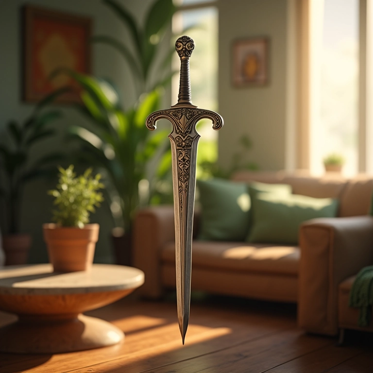 Espada de São Jorge prosperando em uma sala de estar confortável.