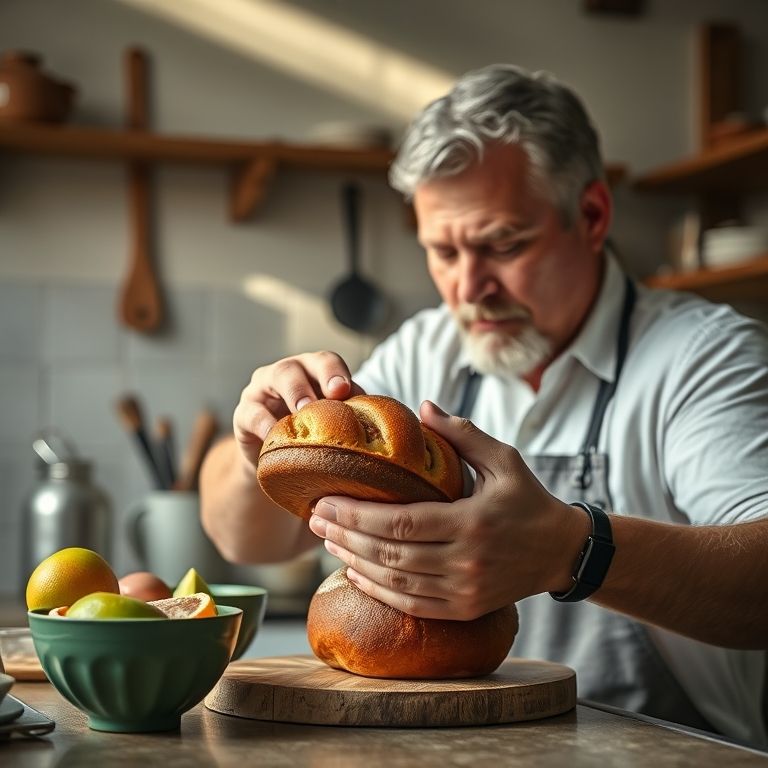 Especialista ajustando bolo de rolo em cozinha estilo Farm Rio