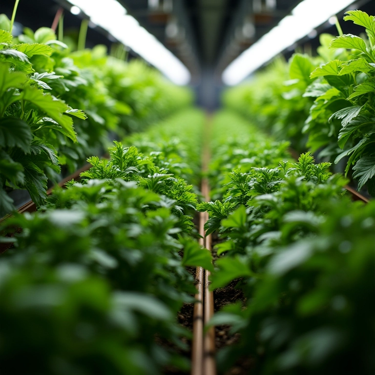 Especialista cuidando de horta vertical automatizada.