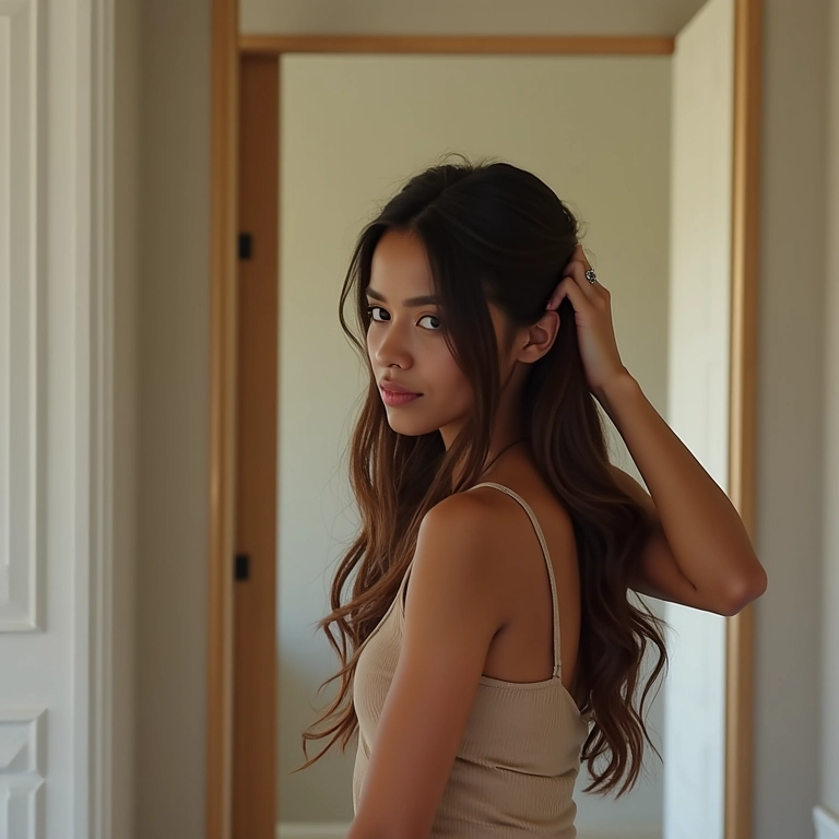 Espelho de tamanho médio ideal para hall de entrada.