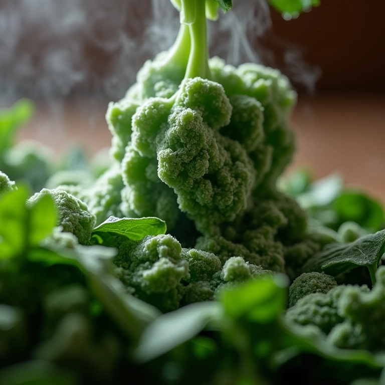 Espinafre congelado sendo usado em uma receita.