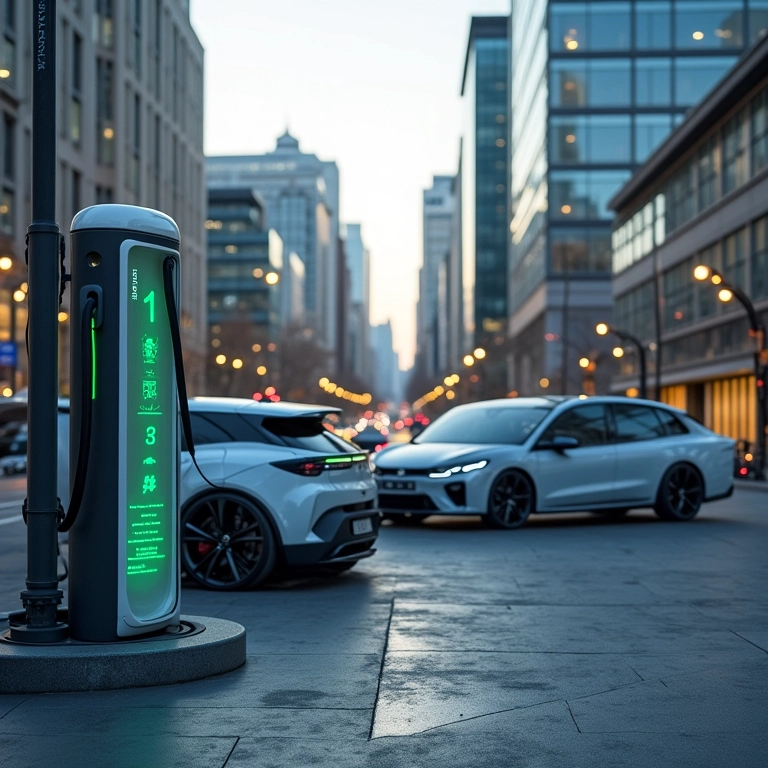 Estação de carregamento rápido para carros elétricos.