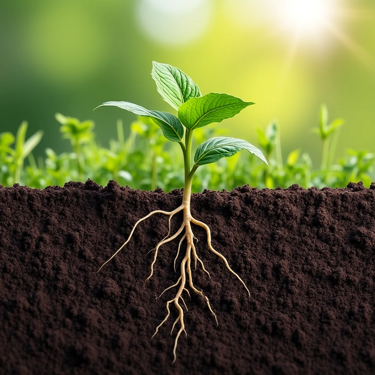 Estrutura do solo impecável com boa drenagem e aeração.