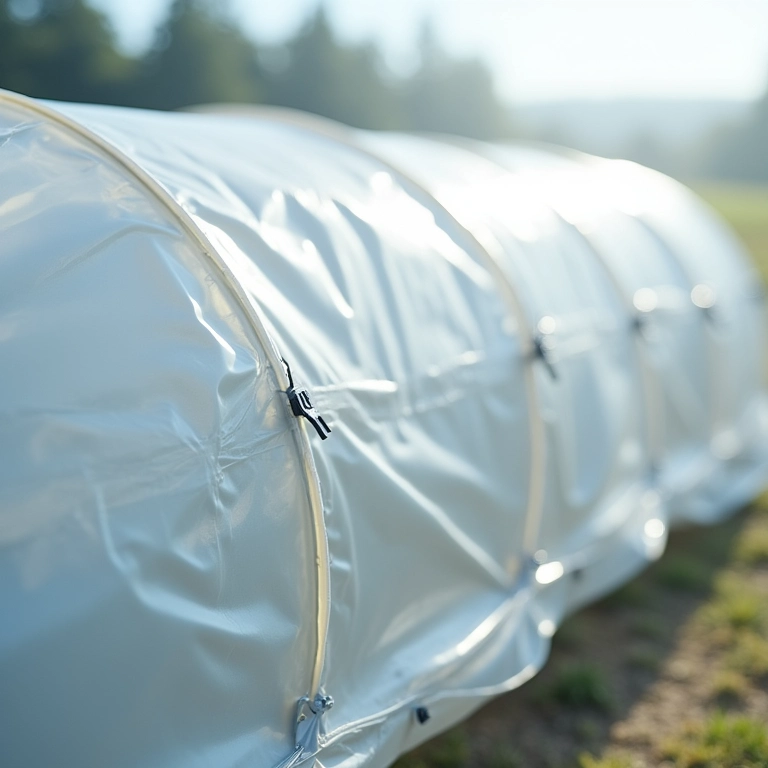 Evitando rasgos no plástico do túnel.