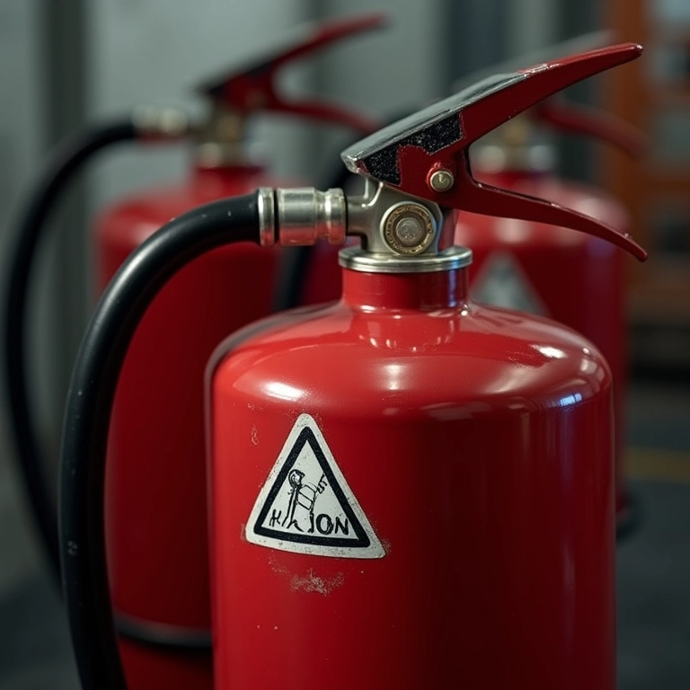 Extintor de incêndio contendo Halon.