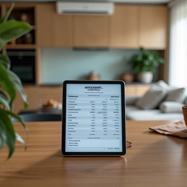 Extrato do FGTS em um tablet, representando segurança financeira.