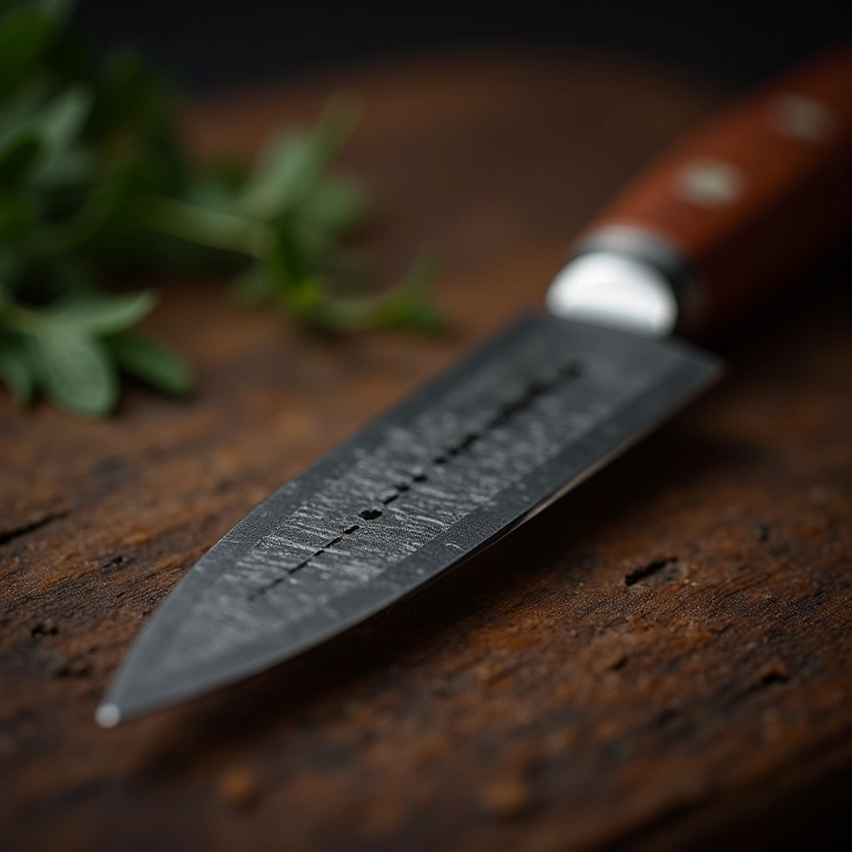 Faca de enxertia Tramontina em close-up.