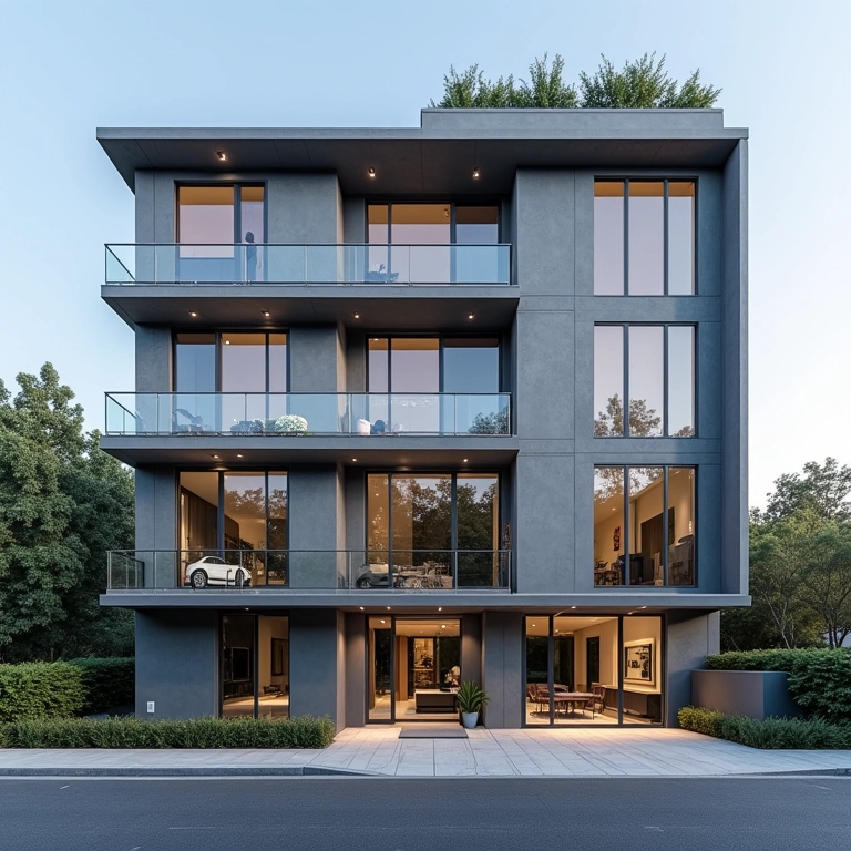 Fachada de prédio com revestimento novo e design moderno, retrofit estético.