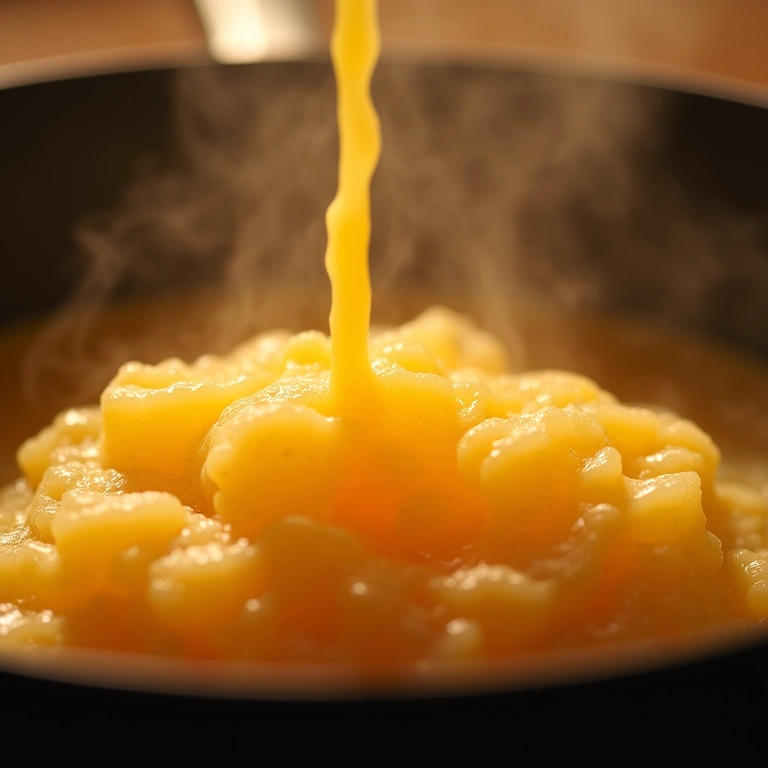 Farofa úmida e crocante sendo preparada na panela.
