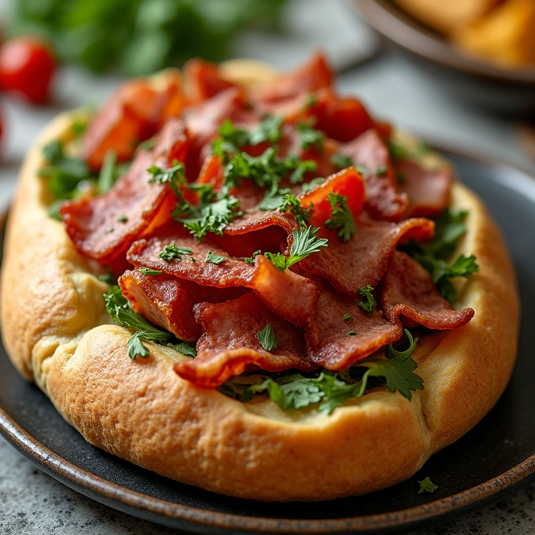 Farofa vegana com bacon vegetal e legumes.