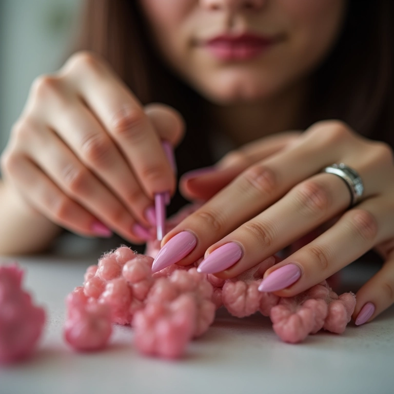 Fazendo unhas stiletto em casa.