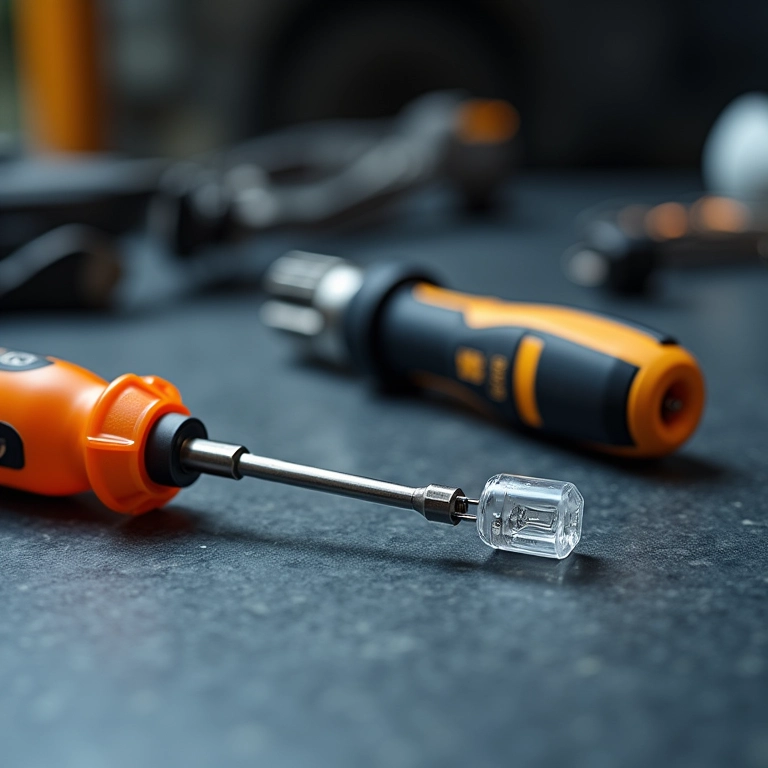 Ferramentas necessárias para trocar a luz da placa.