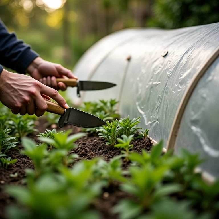 Ferramentas para montar túnel baixo.