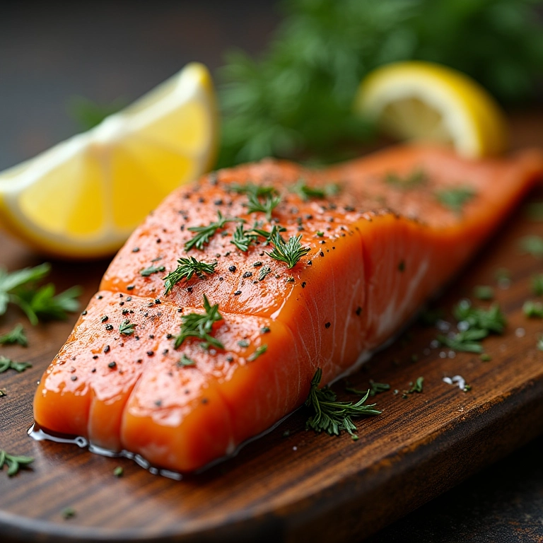 Filé de peixe temperado com endro e limão.
