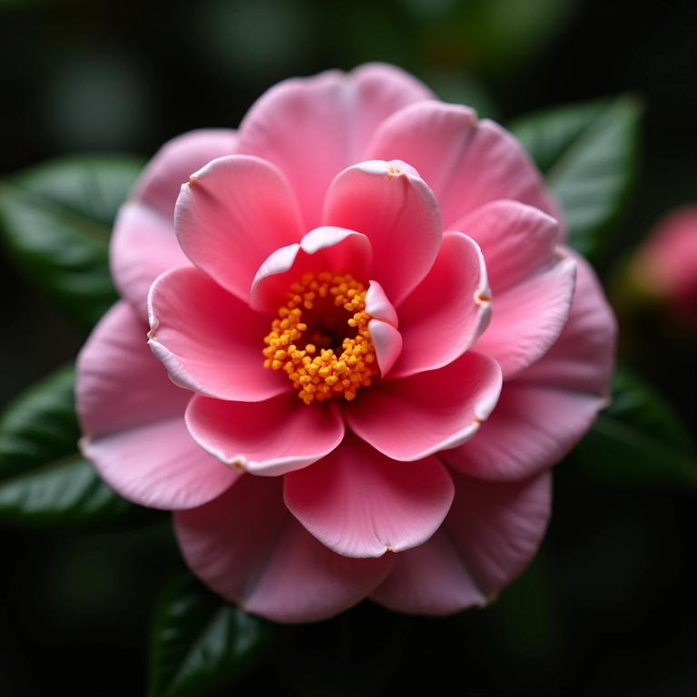 Flor deslumbrante de Camellia reticulata com detalhes intricados.