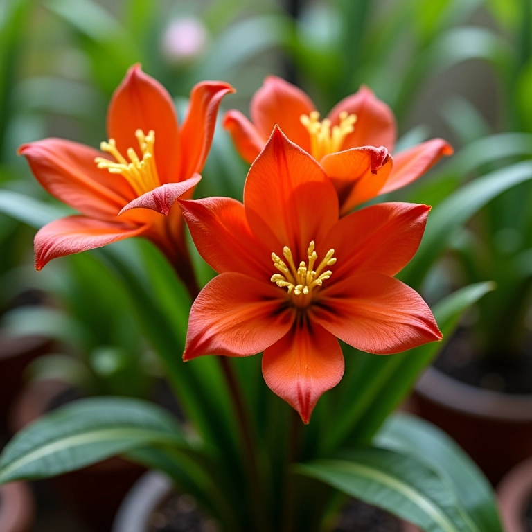 Flores Ciclame em um vaso, toque exótico.