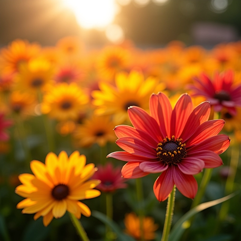 Flores de gazânia em plena floração com cores vibrantes.