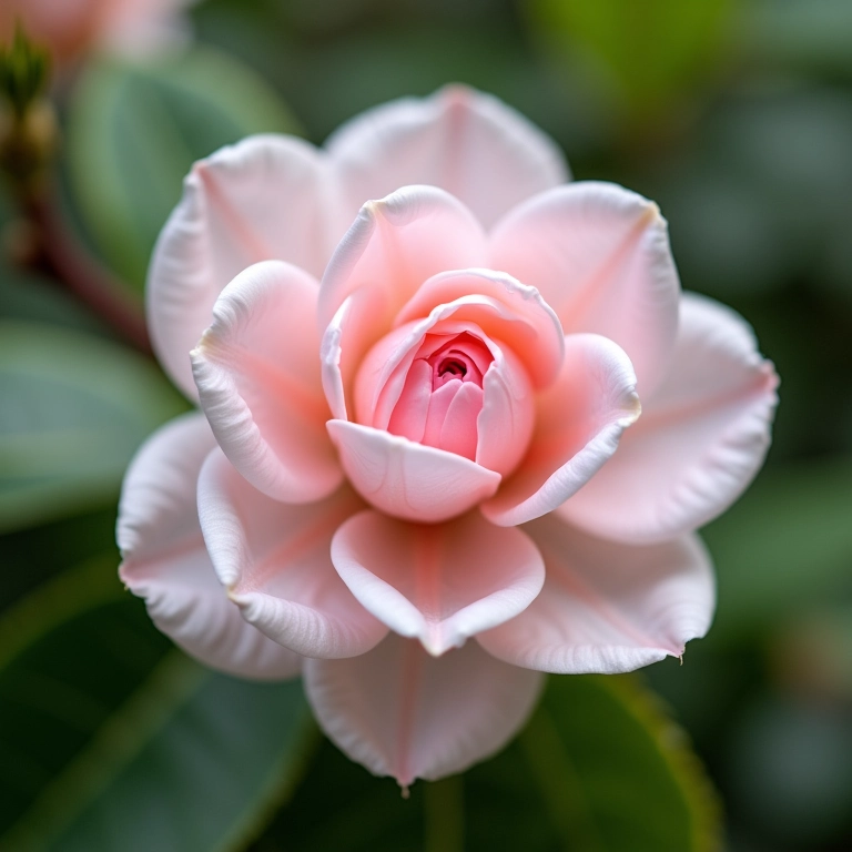 Flores delicadas de Camellia sasanqua em jardim brasileiro.