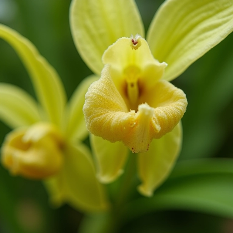 Folhas de orquídea com sinais de excesso de adubo.