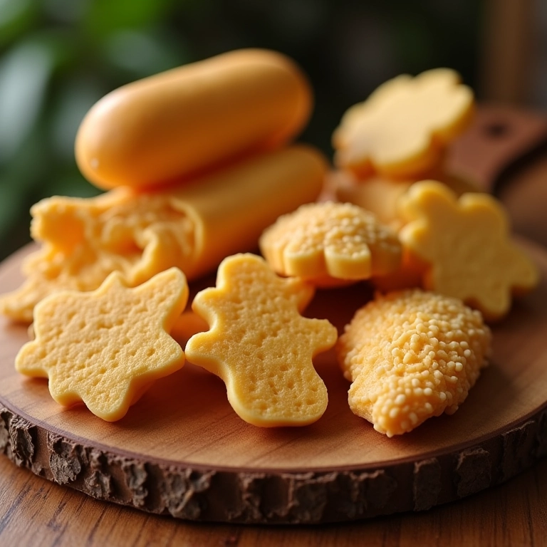 Formatos diferentes de paçoca caseira.