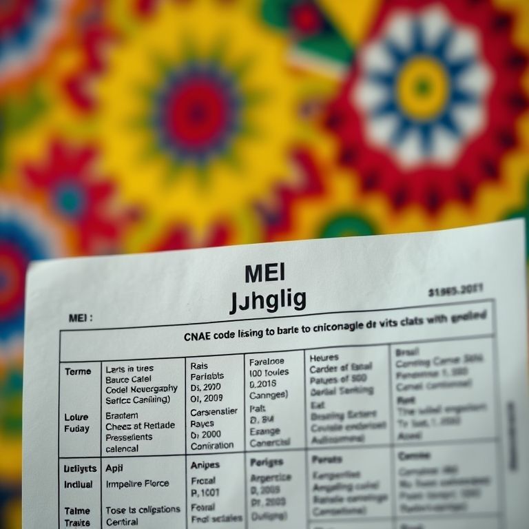 Formulário MEI com destaque para os códigos CNAE ideais para malabaristas.