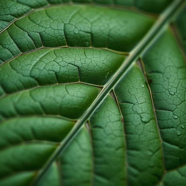 Foto macro da folha de taioba brava, revelando sua textura áspera.