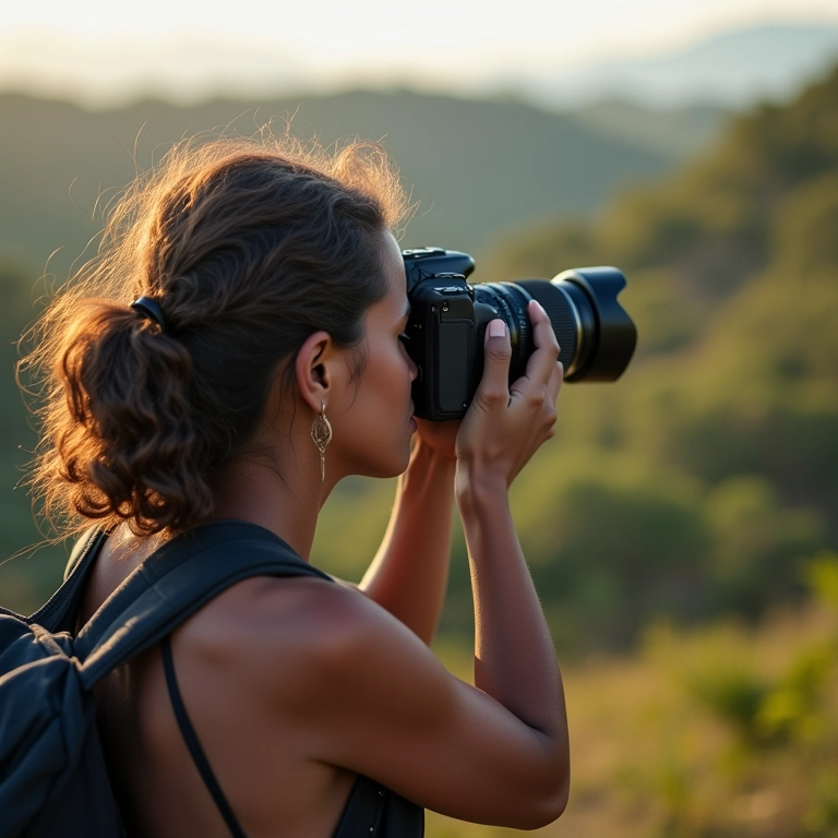Fotógrafo profissional criando imagem para redes sociais.