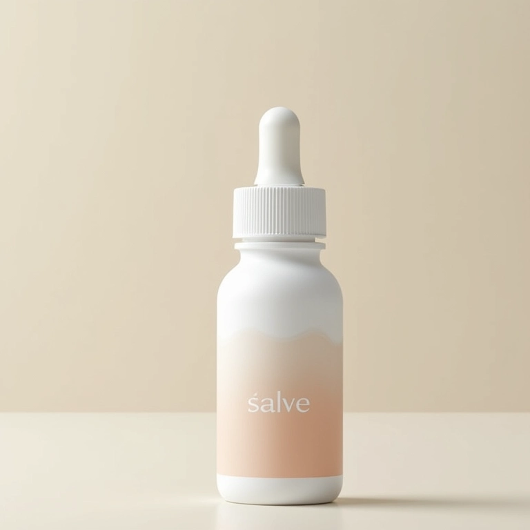 Frasco de niacinamida da Sallve com design minimalista.