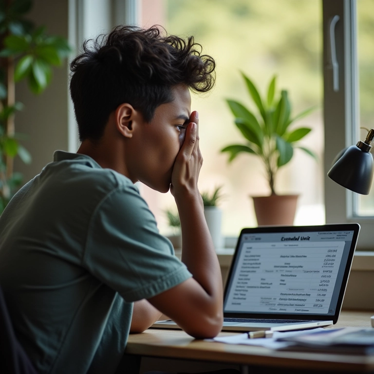 Freelancer brasileira preocupada após ultrapassar o limite de faturamento do MEI.
