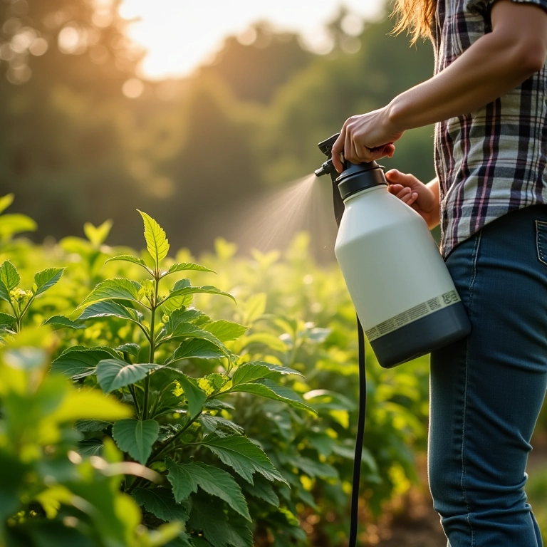 Fungicida Natucida sendo aplicado em planta.