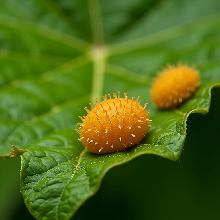 Fungos atacando folha de maracujá.