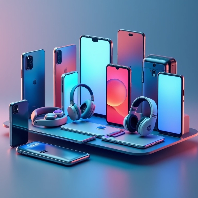 Gadgets eletrônicos em marketplace.